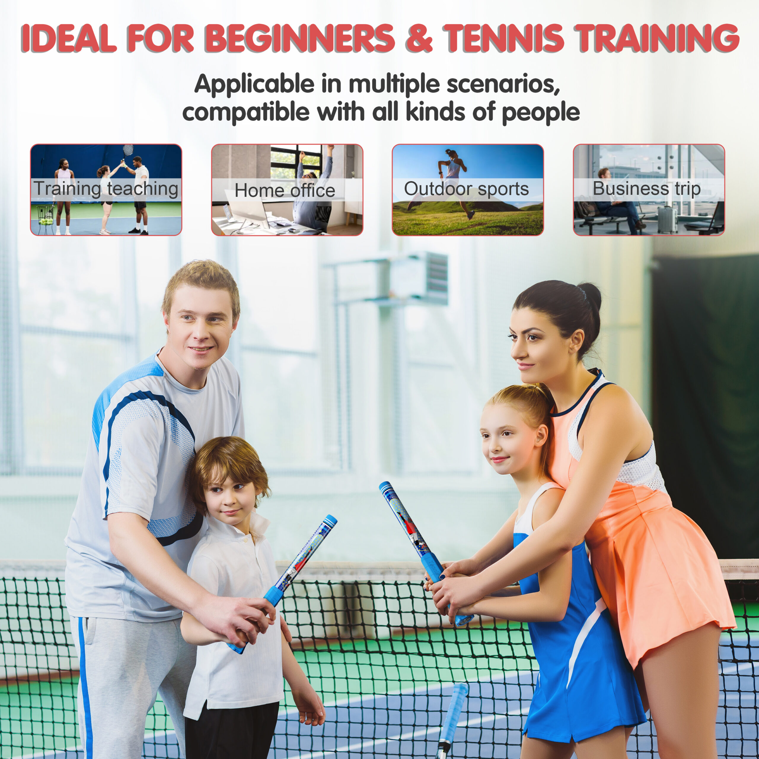 MOOJAY TD2 Tennis Power Trainer with Magnetic Resistance Swing Trainer, Sound Feedback for Correct Technique PP Handle, Suitable for Beginners & Pros – Training, Fitness, and Professional Use (Blue) - Image 2