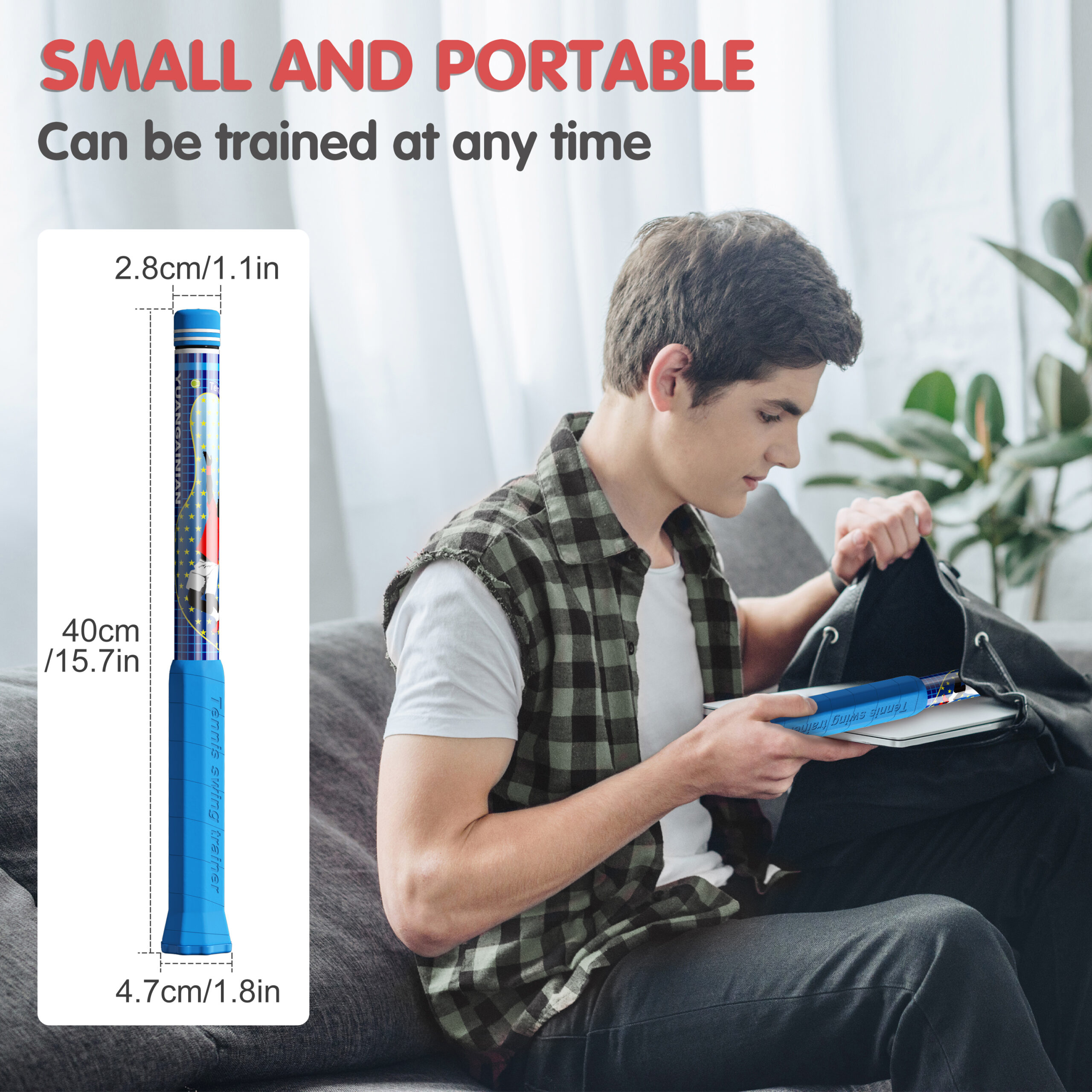 MOOJAY TD2 Tennis Power Trainer with Magnetic Resistance Swing Trainer, Sound Feedback for Correct Technique PP Handle, Suitable for Beginners & Pros – Training, Fitness, and Professional Use (Blue) - Image 6