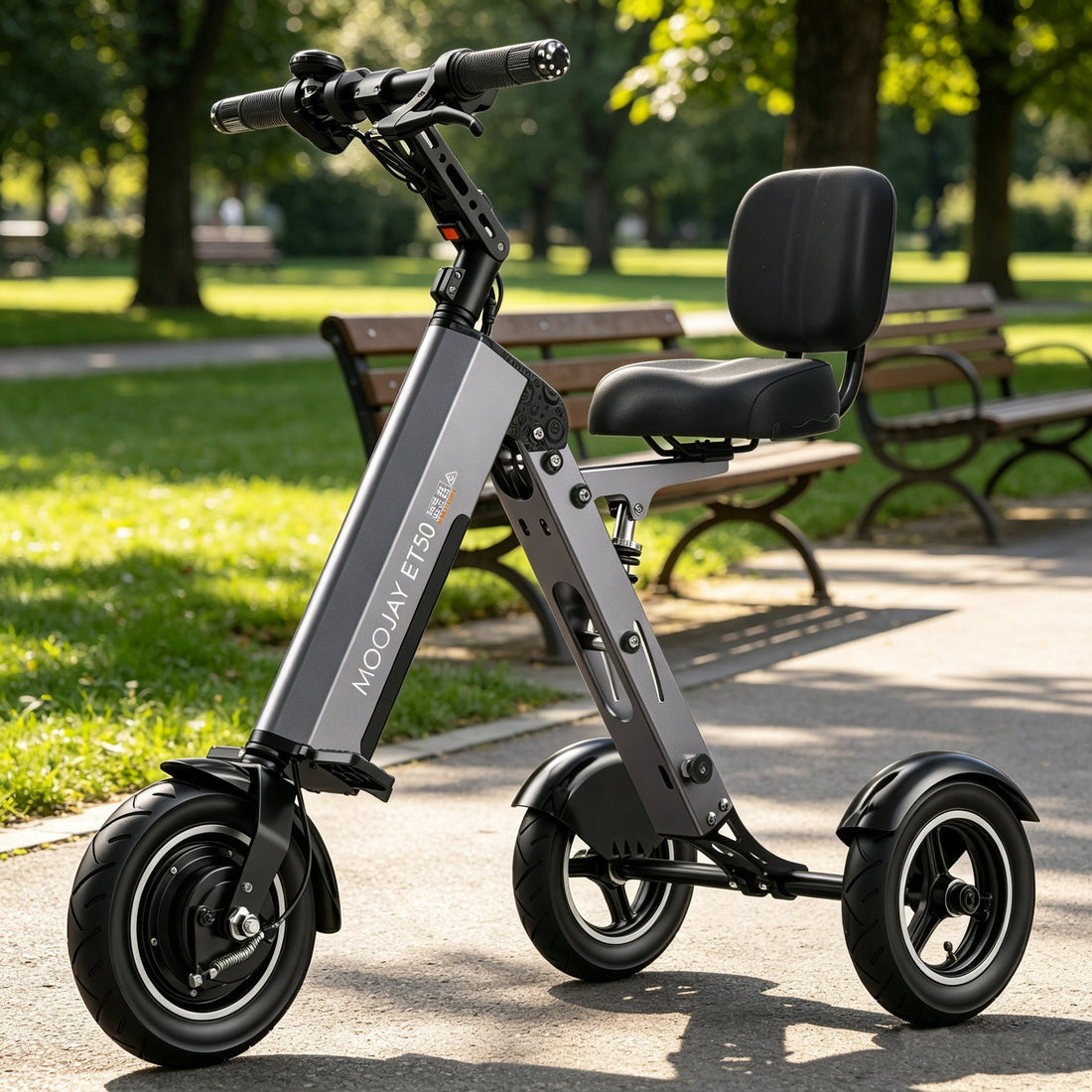 MOOJAY ET50P 3-wheel electric scooter with comfortable backrest seat
