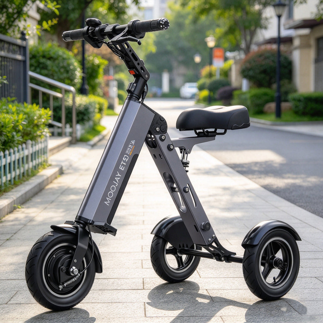 MOOJAY ET50 Folding 3-Wheel Electric Trike: Safe Seated Urban Commuting