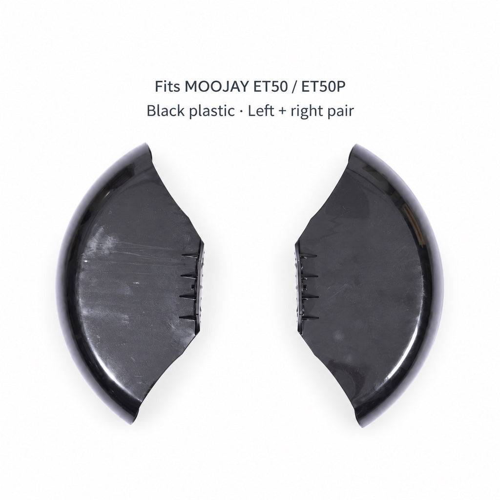 Left and right black plastic rear fenders for MOOJAY ET50 and ET50P scooters