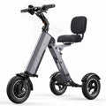 MOOJAY ET50 3-Rad faltbarer Elektroroller für Erwachsene, faltbarer E-Scooter mit Rückenlehne, abnehmbarer 7,8-Ah-Akku & Rückwärtsfunktion, leichter Elektroroller für Pendlerfahrten - Grau