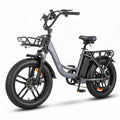 Adult Electric Bike 20" Fat Tire All Terrain, MOOJAY 250W Commuter Ebike 48V 13AH Removable Battery, Up to 80km Range, 25km/h Max Speed, 7-Speed Gears LCD Display, Metal Basket & Dual Disc Brakes