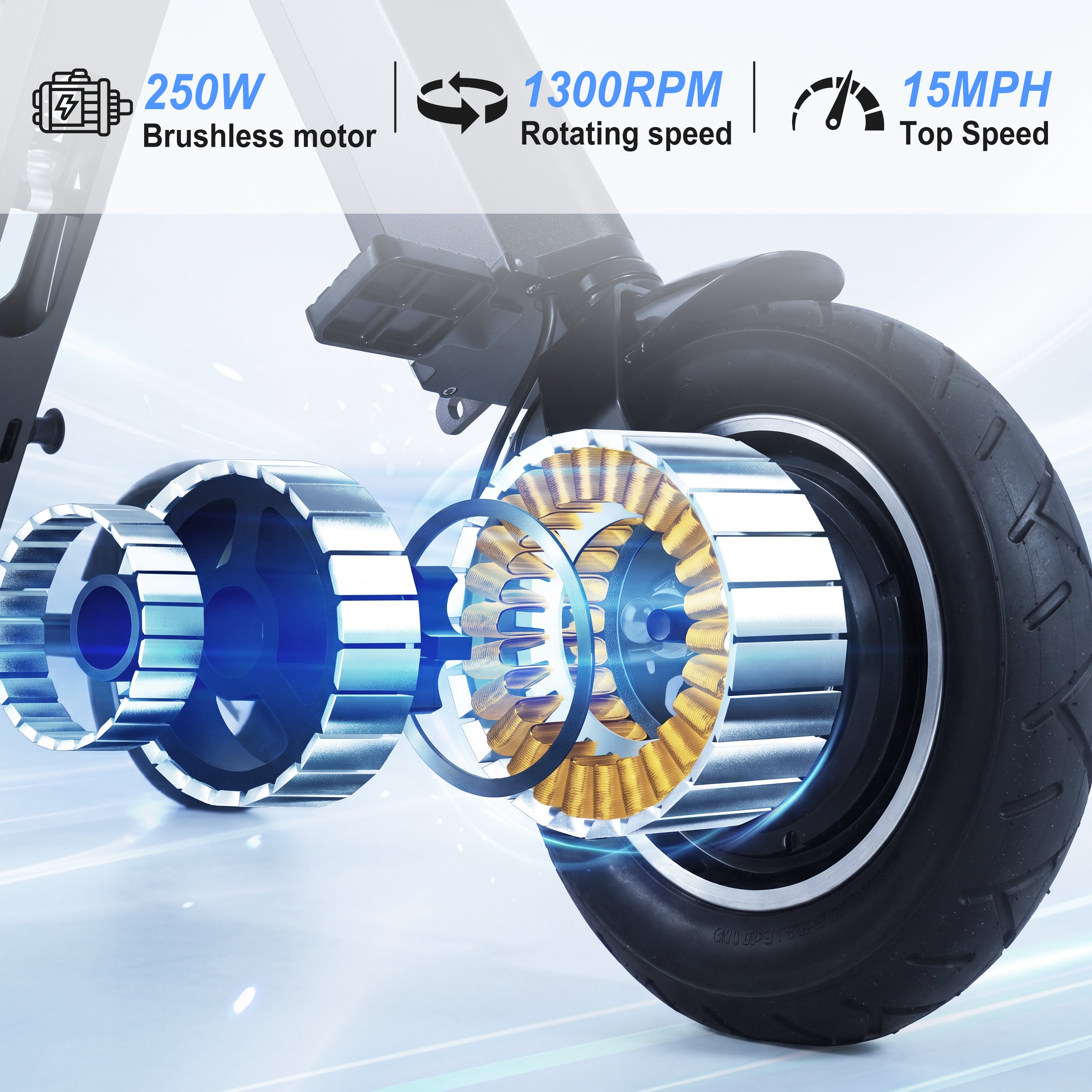 MOOJAY ET50 3-Rad faltbarer Elektroroller für Erwachsene, faltbarer E-Scooter mit Rückenlehne, abnehmbarer 7,8-Ah-Akku & Rückwärtsfunktion, leichter Elektroroller für Pendlerfahrten - Grau
